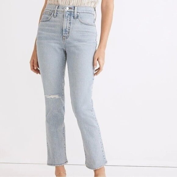 Madewell NWT The Perfect Vintage High Rise Crop Jeans in Sudbury Wash Size 24 - Picture 1 of 12